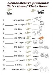 demonstrative pronouns worksheet pdf