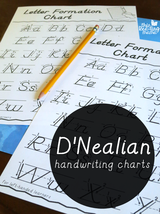 DNealian Handwriting Charts - Free! - This Reading Mama