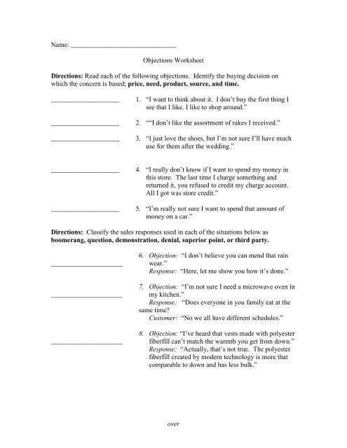 denial worksheet for college