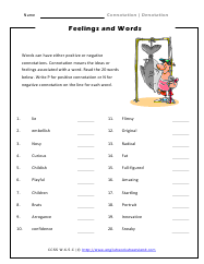 Connotation and Denotation Worksheets