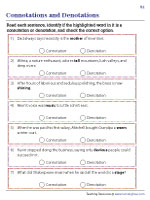 Connotations and Denotations Worksheets