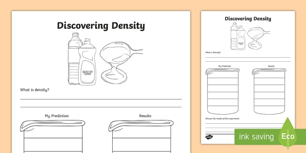 Discovering Density Worksheet (teacher made) - Twinkl