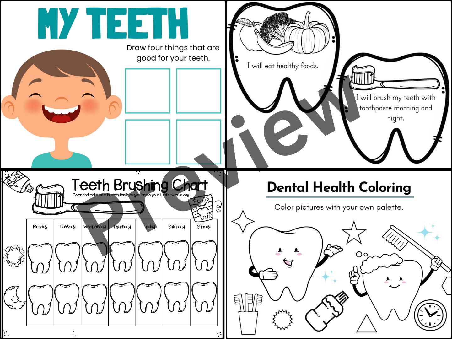 Dental Health Activities & Worksheets Dental Health Month Teeth