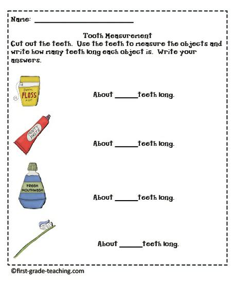 dental health worksheet for kindergarten