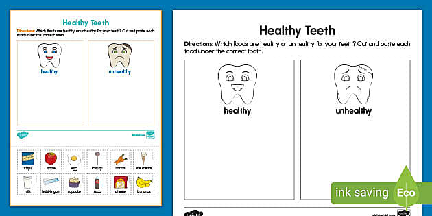 dental health worksheet for toddlers