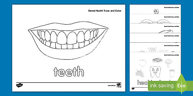 Dental Health Trace and Color Activity for PK-K 