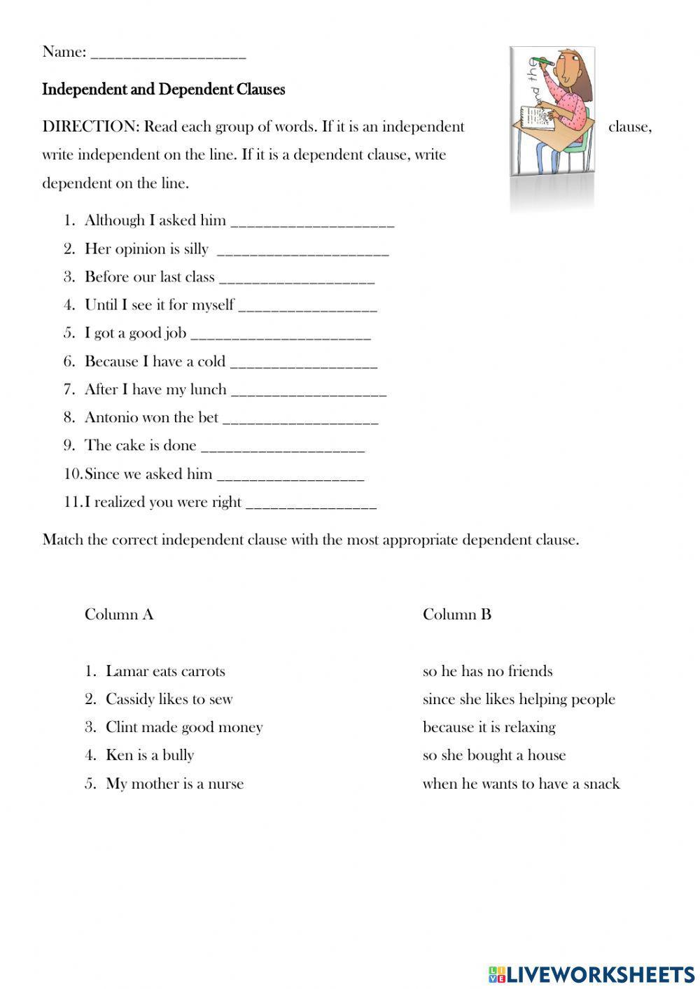 Independent and Dependent Clause | Chavon | Live