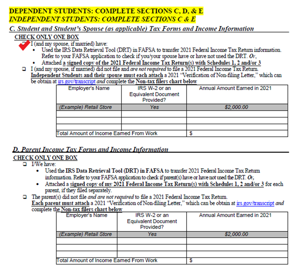 Can you help me complete my Lesley Verification Worksheet ...