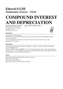 Accounting Depreciation Lesson Plans &  Worksheets