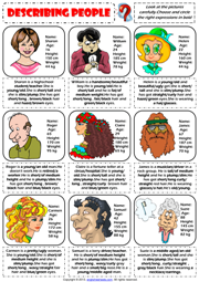 Describing People ESL Printable Worksheets and Exercises