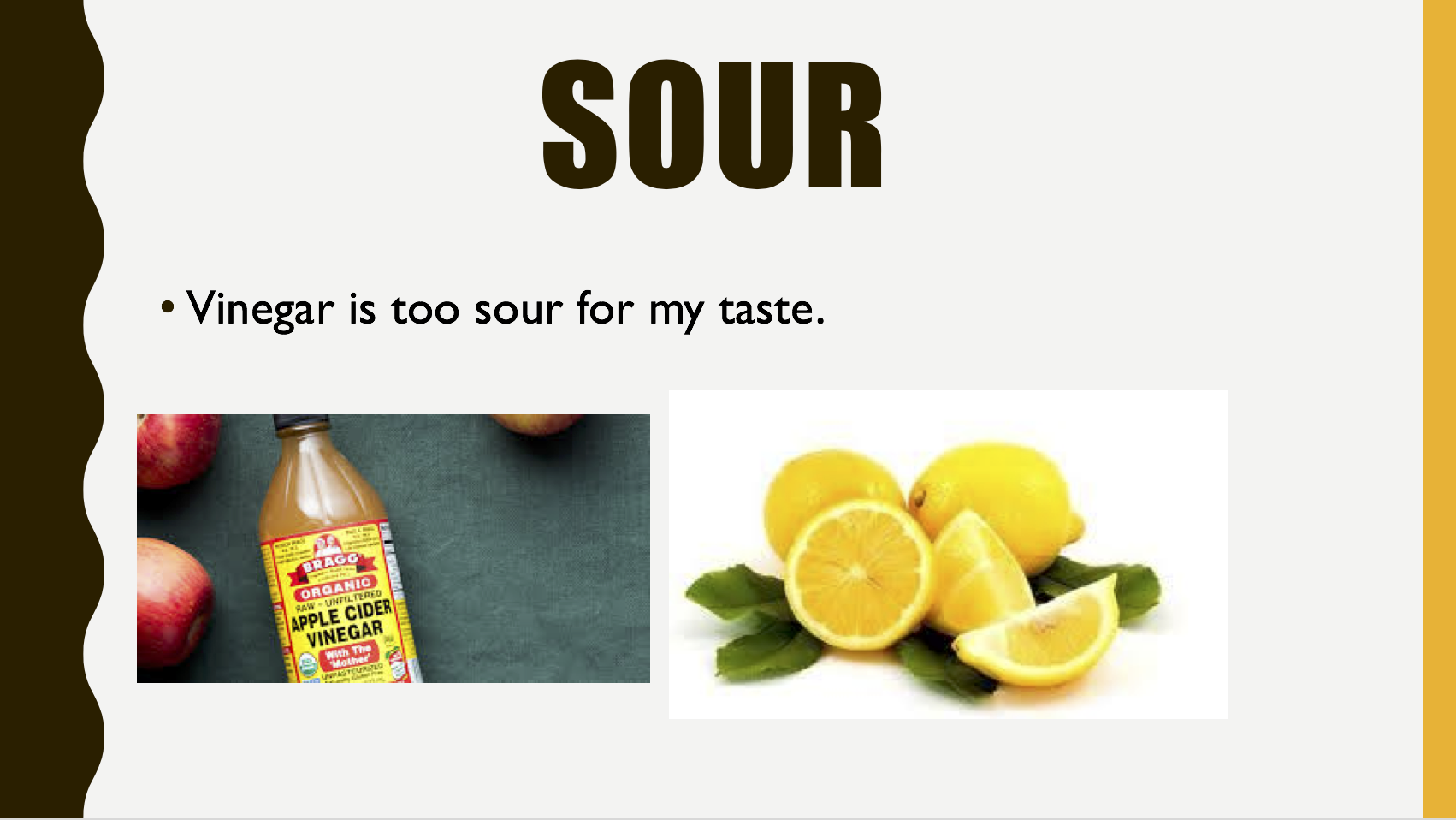 describing food worksheet