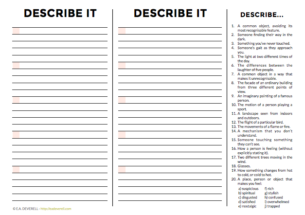 The Power of Description - creative writing blog