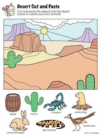 Desert Cut and Paste Activity - Tims Printables
