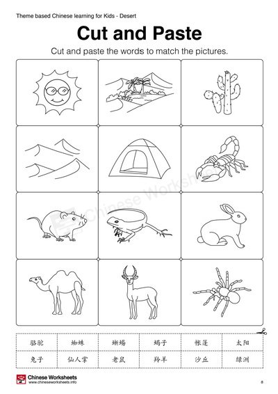 desert worksheet for kids
