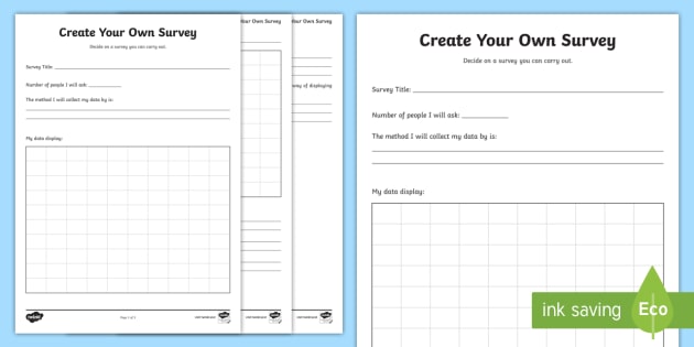 Create Your Own Survey Template - Data Handling | Twinkl