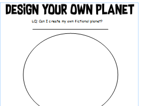 Design your own planet worksheet  