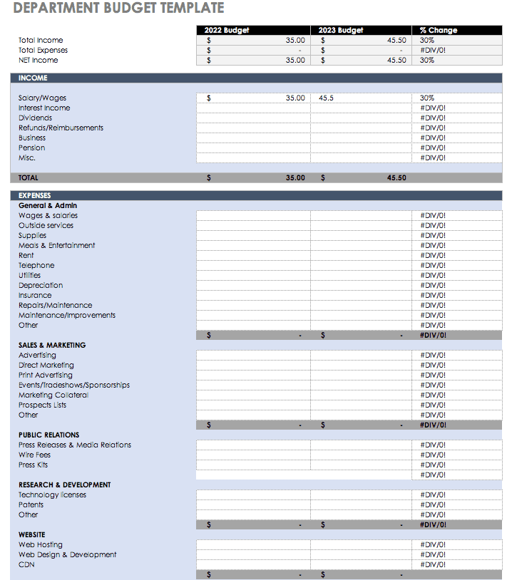 Free Monthly Budget Templates | Smartsheet