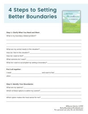 Boundary Worksheets and Tools - Live Well with Sharon Martin