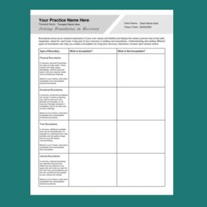 Setting Boundaries in Recovery Worksheet PDF -