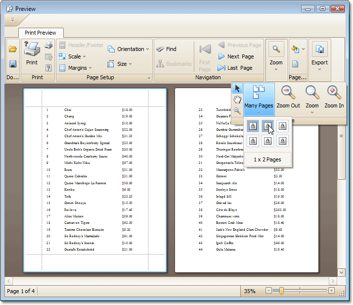 PrintableComponentLink.ShowRibbonPreview(UserLookAndFeel) Method ...