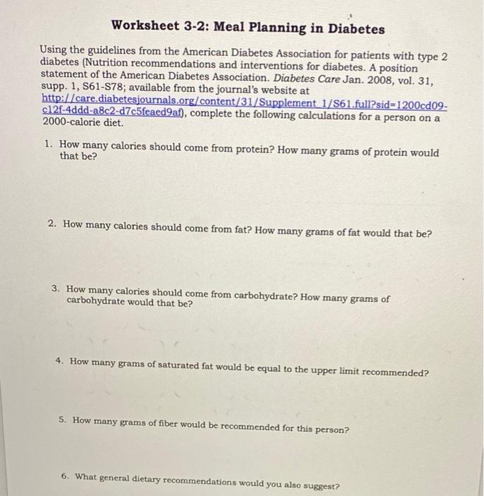 diabetic meal planning worksheet