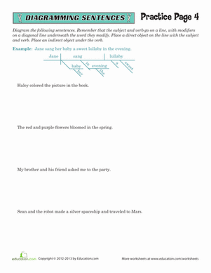 diagramming sentences tests with answers