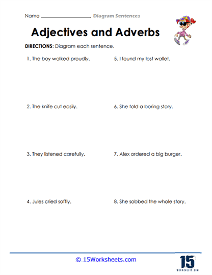 Diagramming Sentences Worksheets 15 Worksheets com Worksheets Library
