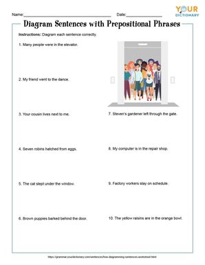 Free Diagramming Sentences Worksheets YourDictionary Worksheets Library