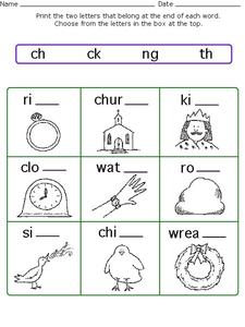 Blends and Diagraphs Lesson Plans &  Worksheets Reviewed by Teachers