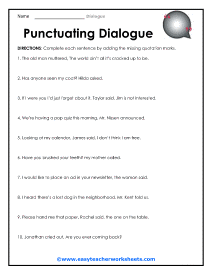 Dialogue Worksheets