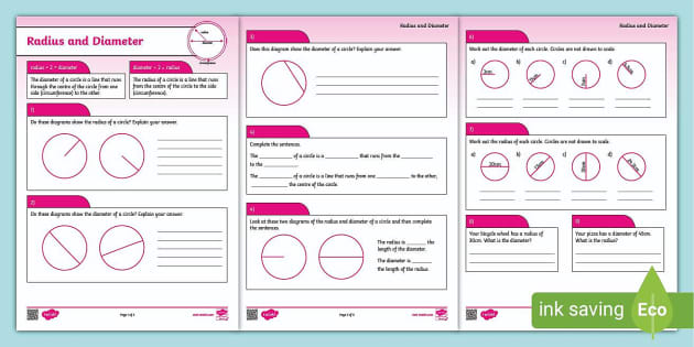 ? Radius and Diameter Activity Sheet - Twinkl - Maths - KS2