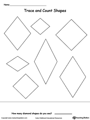 FREE* Trace and Count Diamond Shapes | MyTeachingStation.com