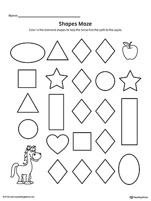 Diamond Shape Maze Printable Worksheet | MyTeachingStation.com