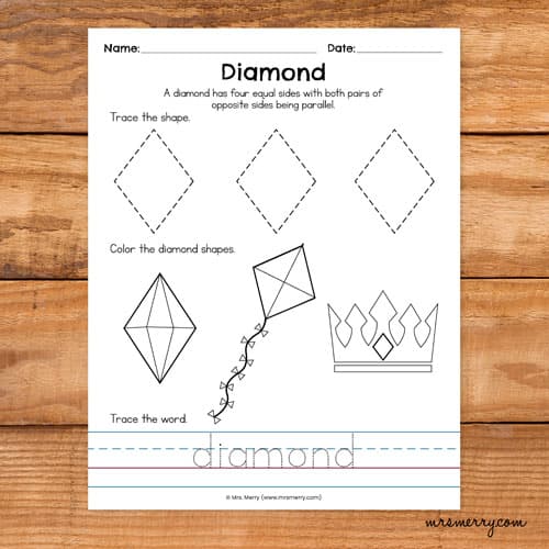 16 Printable Shape Tracing Worksheets Mrs. Merry Worksheets Library