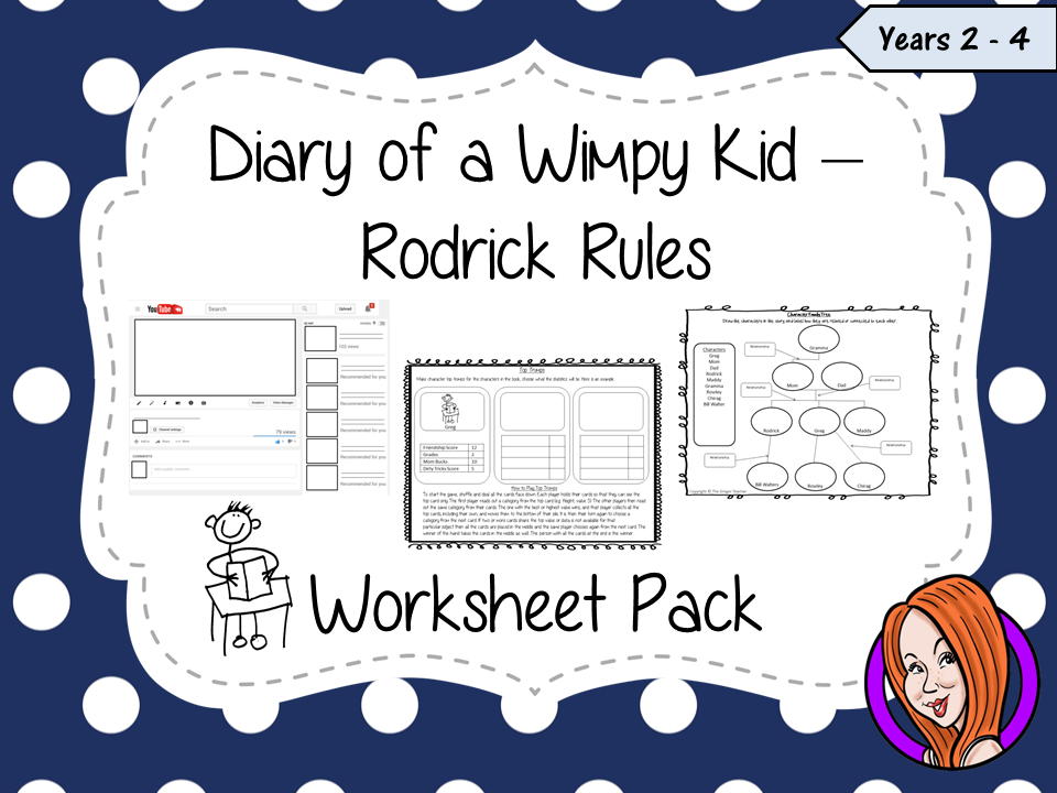 diary of a wimpy kid worksheet