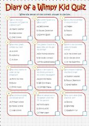 Diary of a Wimpy Kid worksheets