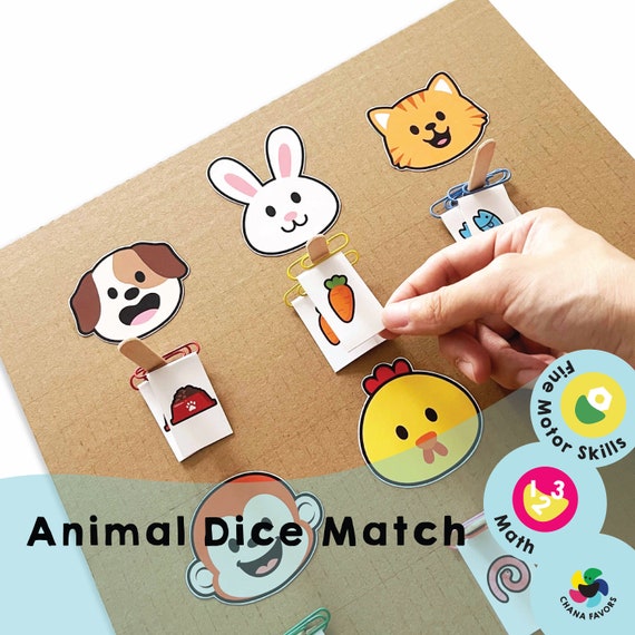 Animal Dice Match Printable Fun Learning Game for Kids, Enhance ...