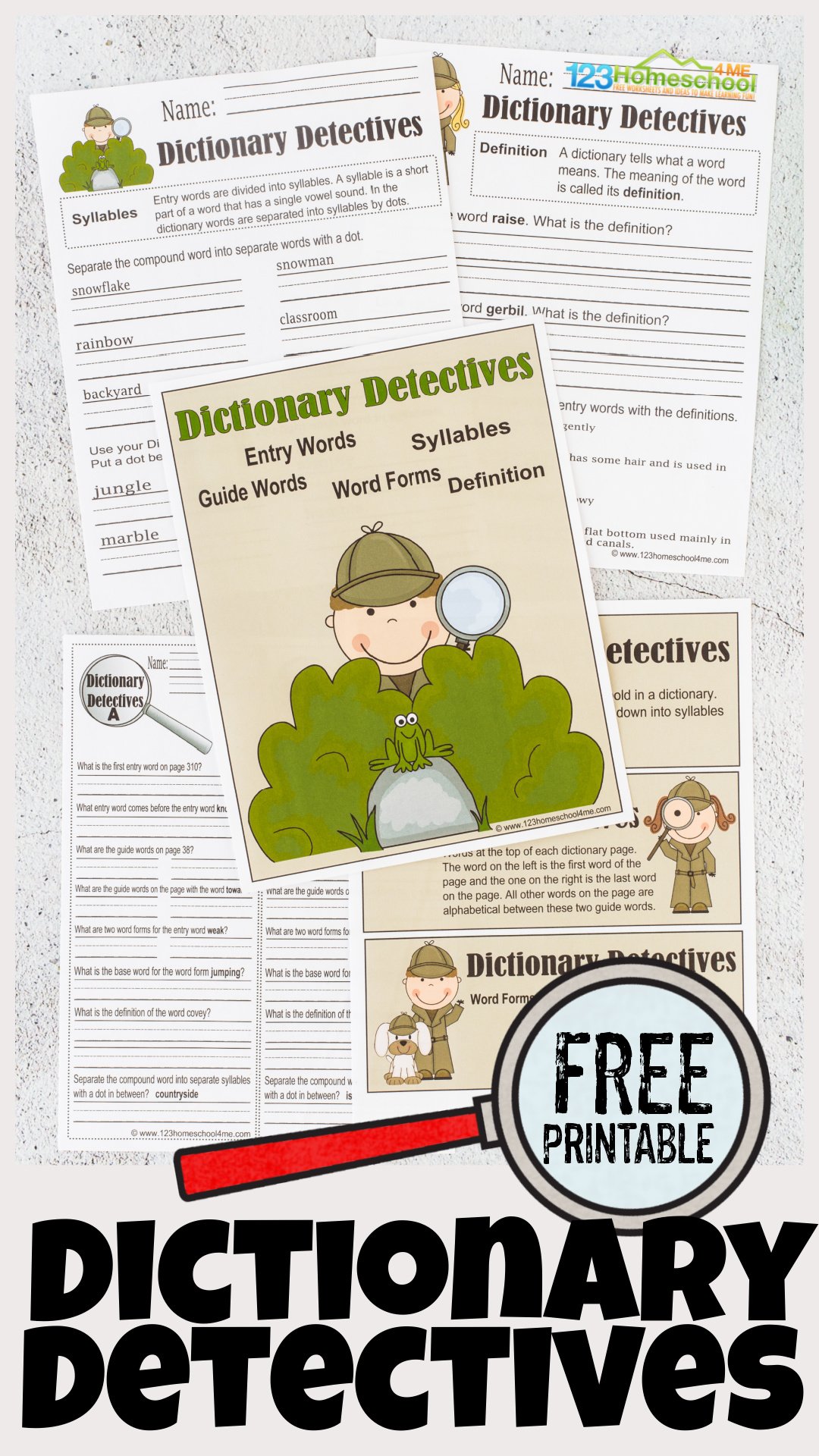 ?FREE Dictionary Detective Skills Worksheets for Kids