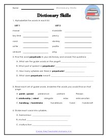 Dictionary Skills Worksheets | Dictionary skills, Dictionary ...