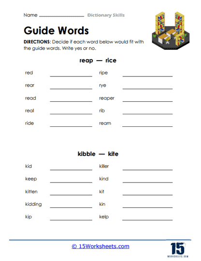 dictionary skill worksheet 3rd grade