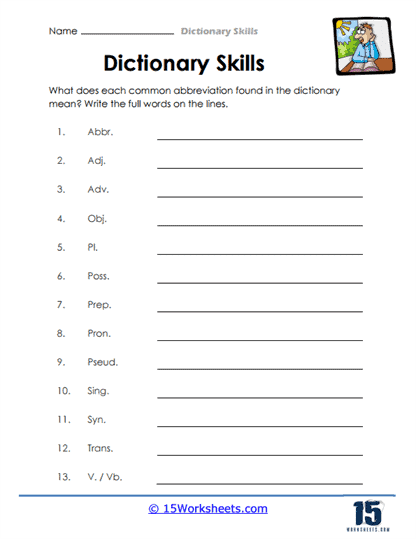 Dictionary Skills Worksheets - 15 Worksheets Library