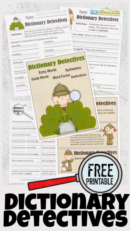 ?FREE Dictionary Detective Skills Worksheets for Kids