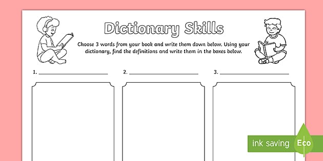 Dictionary Skills Worksheet (teacher made) - Twinkl