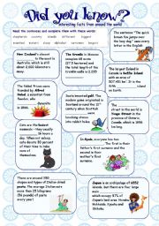 Did you know? - ESL worksheet by poki