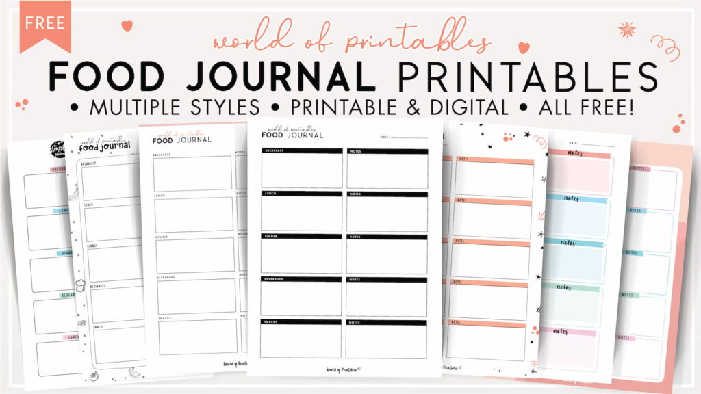 diet food journal printable