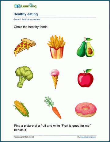 Healthy Eating Worksheet | Worsheets library