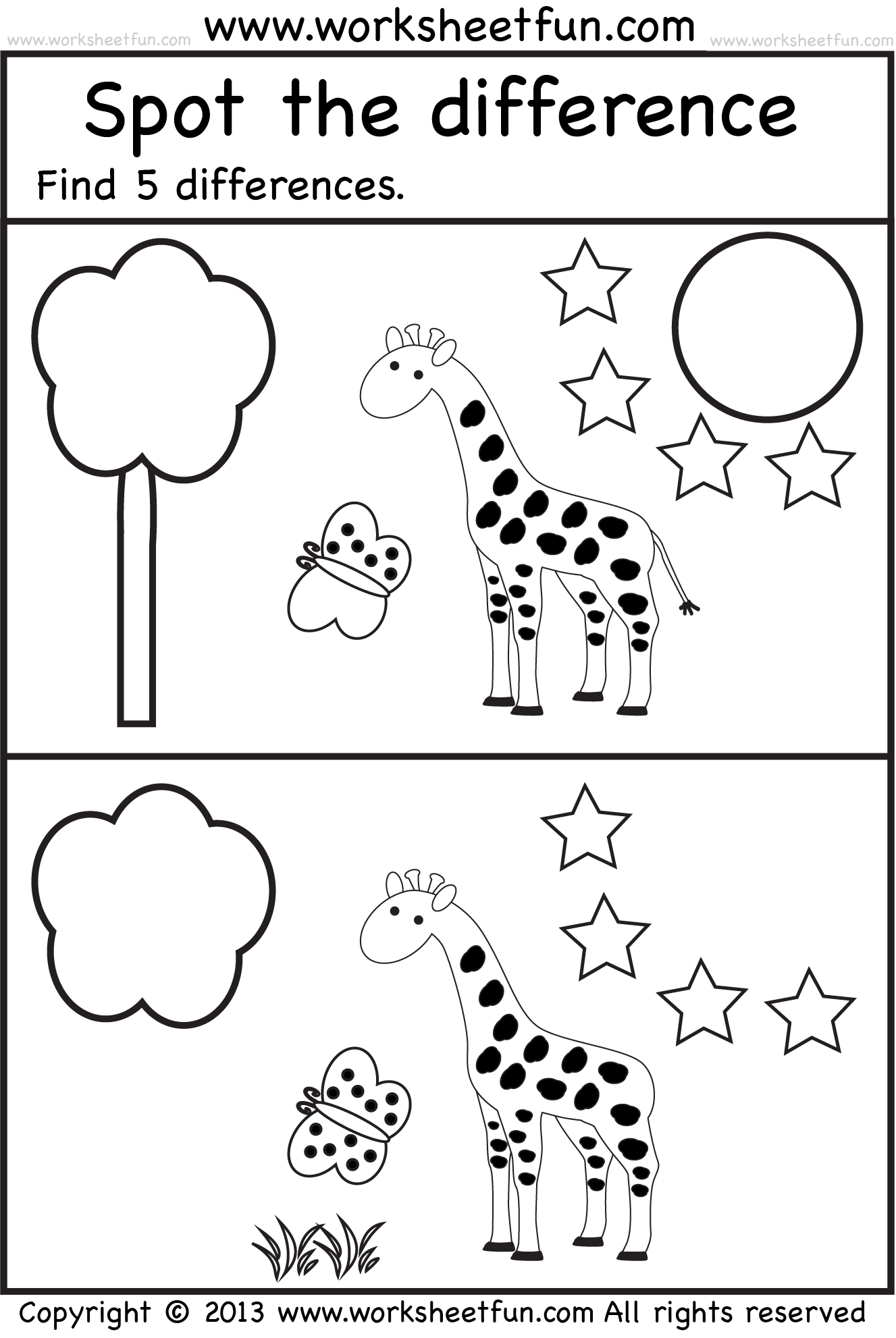 Spot the Differences Worksheet