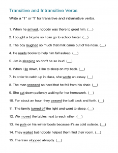 different types of verbs worksheet