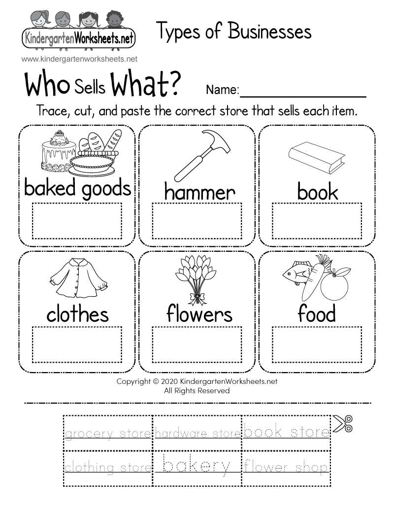 different types of worksheet