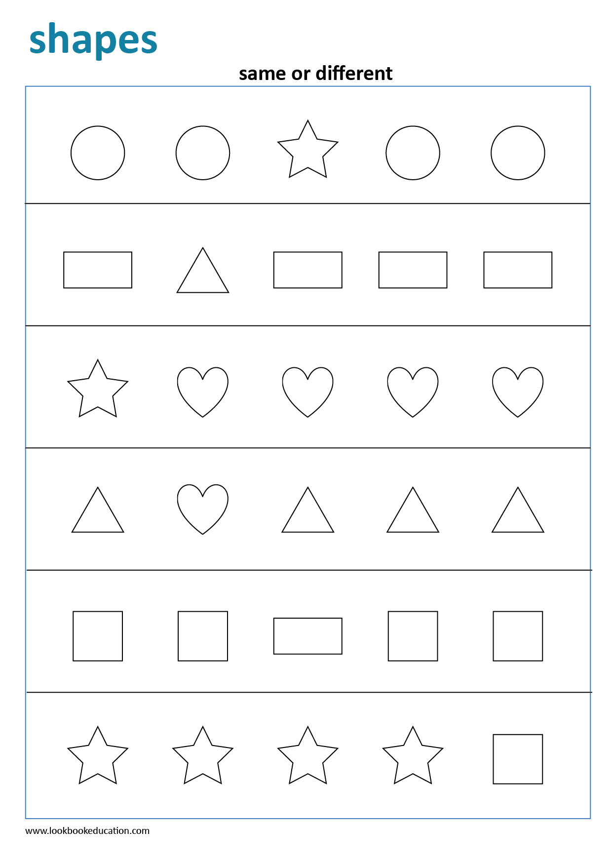 Different Worksheet | All Kids Network
